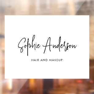 Add Brand Name Trendy Modern Script Custom Colour Window Cling