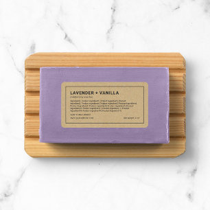 Add Brand Thin Grey Border Kraft Ingredients Label