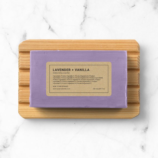 Add Brand Thin Grey Border Kraft Ingredients Label (Creator Uploaded)
