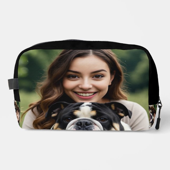 Add Bulldog Photo Personalise Customise Dopp Kit (Front)