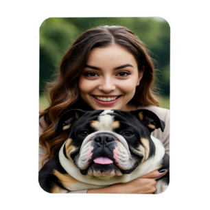 Add Bulldog Photo Personalise Customise Magnet