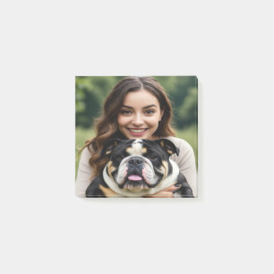 Add Bulldog Photo Personalise Customise Post-it Notes