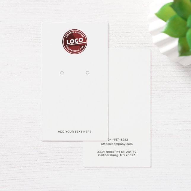 Add Business Brand Logo Earring Display Card (Desk)