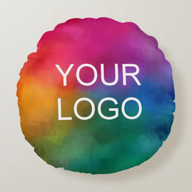 Add Business Company Logo Image Create Your Own Round Cushion (Front)