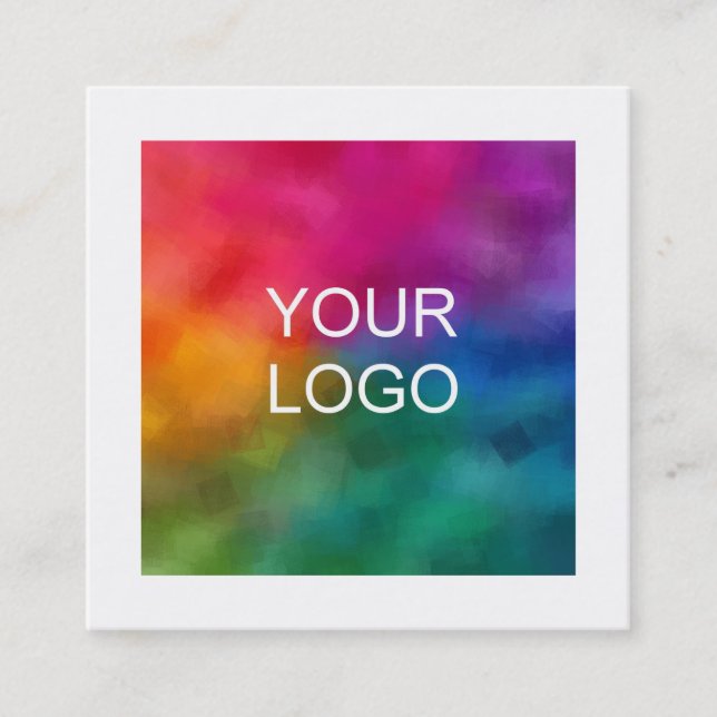 Add Business Company Logo Modern Elegant Template Square Business Card (Front)
