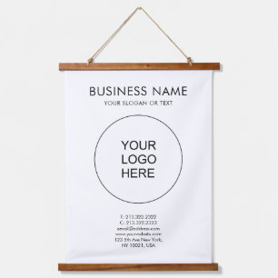 Add Business Company Logo Text Custom Template Hanging Tapestry