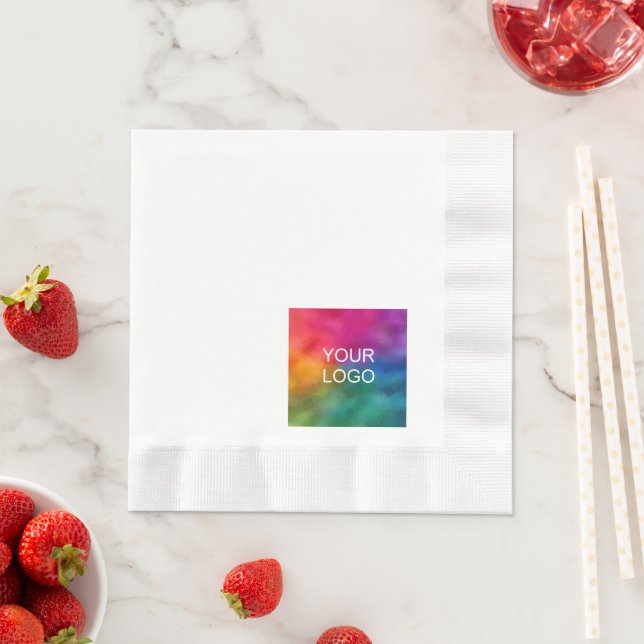 Add Business Company Logo Text Elegant Template Napkin (Insitu)