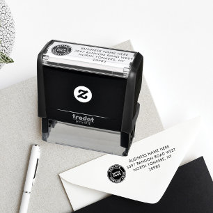 Add Business Logo and Company Address Self-inking Stamp