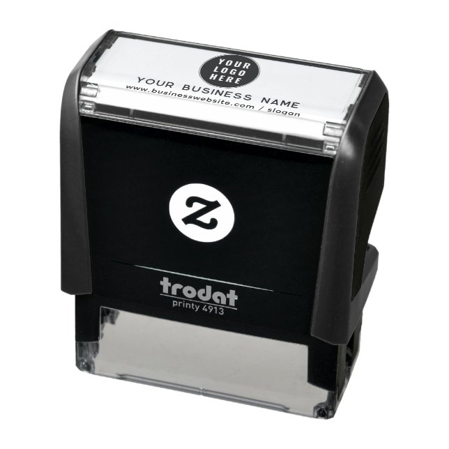 Add Business Logo and Company Website Custom Self-inking Stamp (Product)