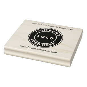 Add Business Logo and Company Website Employees Rubber Stamp