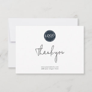 Add Business Logo and Company Website Thank You Card