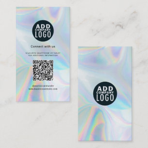 Add Business Logo and QR Code DIY Holographic Card