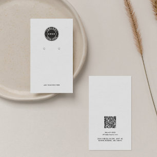 Add Business Logo and QR Code Earring Display Card