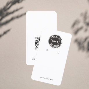 Add Business Logo and QR Code Earring Display Card
