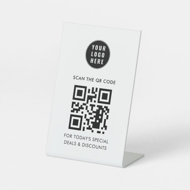 Add Business Logo and QR Code Simple Pedestal Sign (Front)