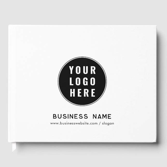 Add Business Logo and Website Custom Any Colour Guest Book (Front)