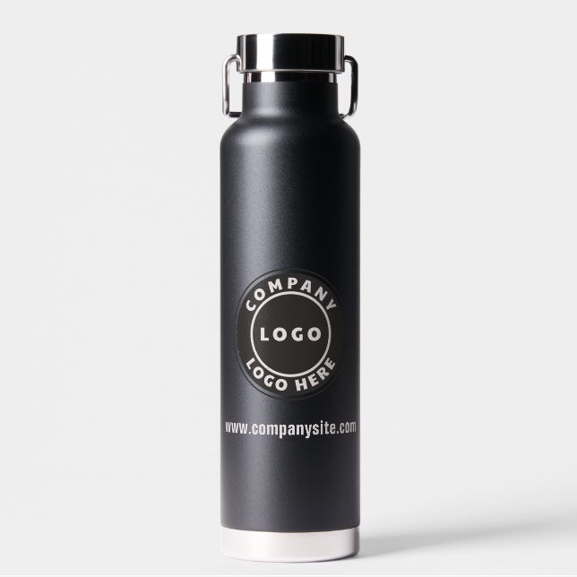 Add Business Logo and Website Custom Company Staff Water Bottle (Front)