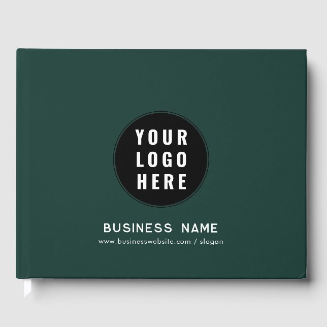 Add Business Logo and Website Custom Promotional Guest Book (Front)