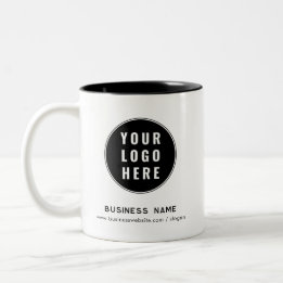 Add Business Logo and Website Custom Promotional Two-Tone Coffee Mug