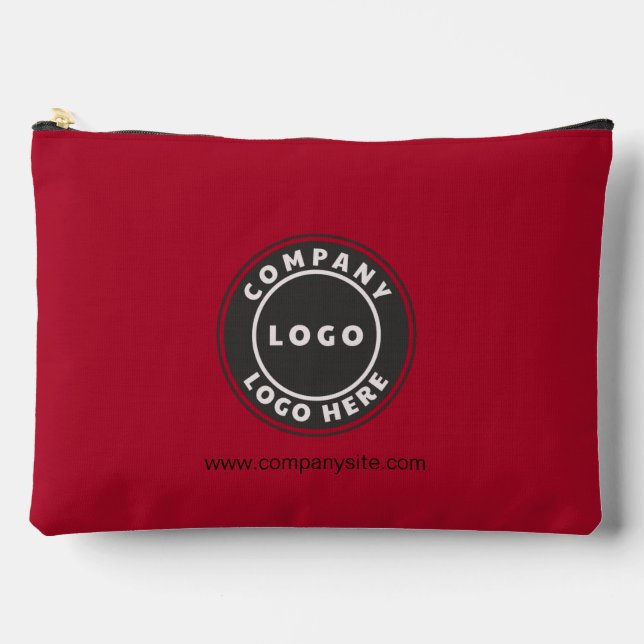 Add Business Logo and Website Employee Custom Accessory Pouch (Front)