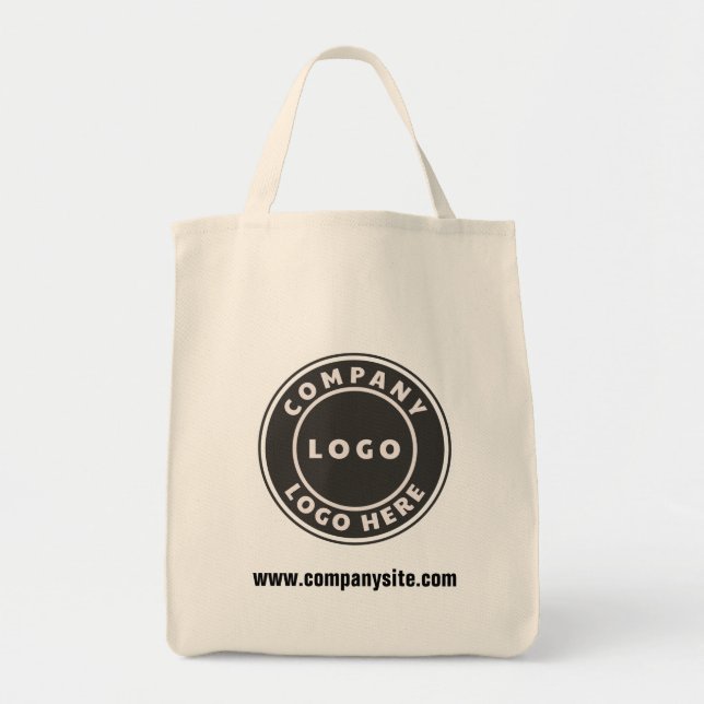 Add Business Logo and Website Employee Custom Tote Bag (Front)