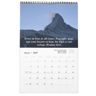 Add Business Logo Bible Scripture Original Photo Calendar