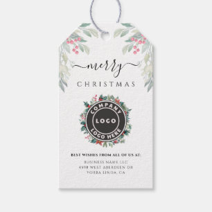 Add Business Logo Christmas Corporate Gift Tags