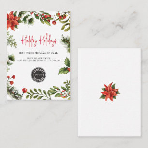 Add Business Logo Christmas Holiday Corporate Card