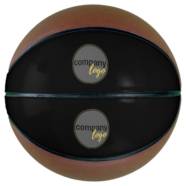 ADD BUSINESS LOGO COMPANY BRAND PROMOTIONAL BLACK BASKETBALL (Front)