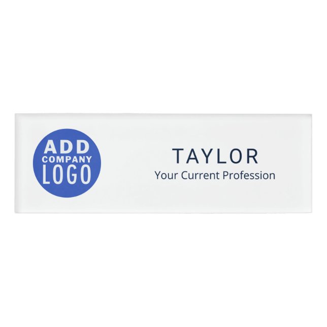 Add Business Logo Company Employee Staff Name Tag (Front)