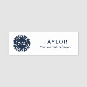 Add Business Logo Company Employees Conference Name Tag
