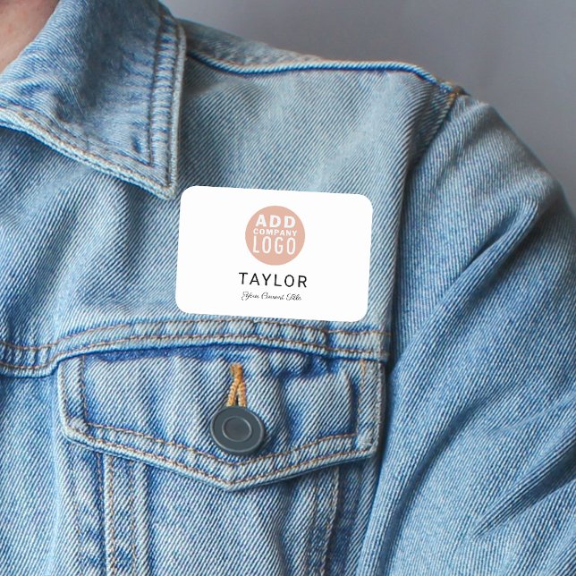 Add Business Logo Company Employees Custom Name Tag (Your Business Logo Conference Name Tag)
