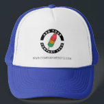 Add Business Logo Company Staff Employee Trucker Hat<br><div class="desc">Add your brand logo and custom text to this trucker hat that's perfect for creating brand awareness or as an advertising medium. Available in other colours and sizes. No minimum order quantity and no setup fee.</div>