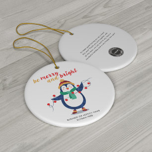 Add Business Logo Company Thank You Christmas Ceramic Tree Decoration