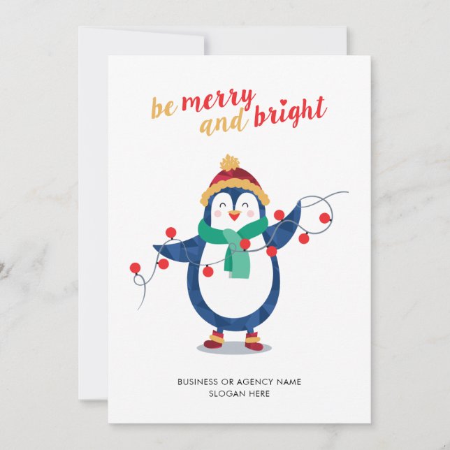 Add Business Logo Company Thank You Christmas Holiday Card (Front)