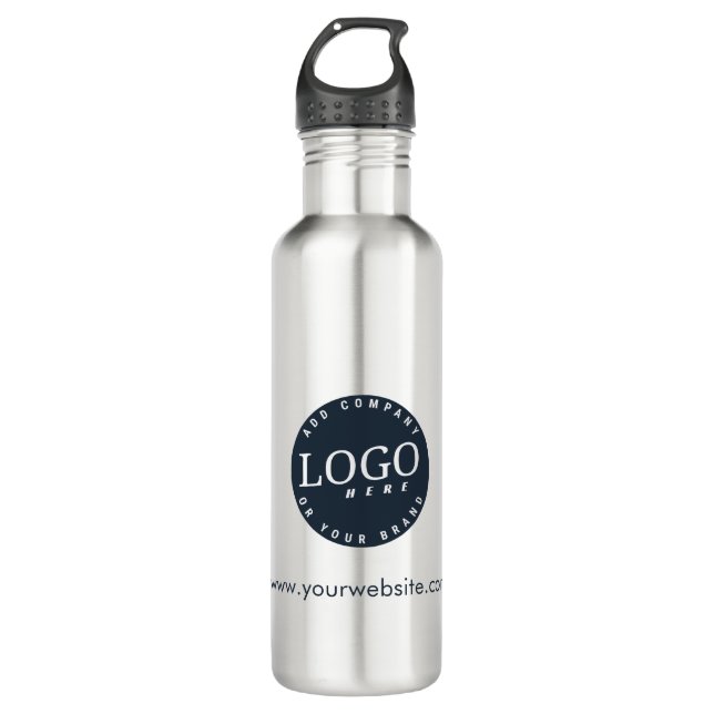 Add Business Logo Company Website Address Name 710 Ml Water Bottle (Front)