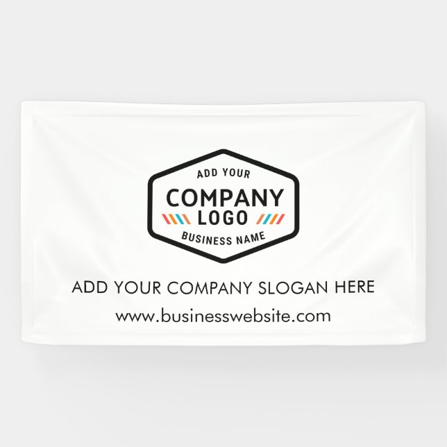 Add Business Logo Company Website Address Slogan Banner (Horizontal)