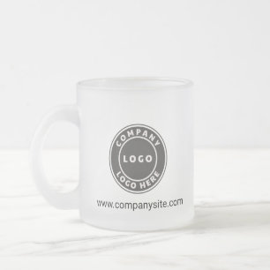 Add Business Logo Company Website Employee Swag Frosted Glass Coffee Mug