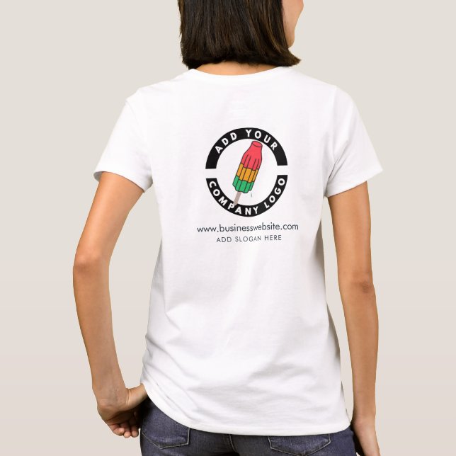 Add Business Logo Company Website URL and Slogan T-Shirt (Back)
