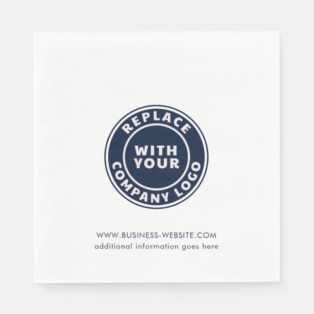 Add Business Logo Corporate Website Custom Napkin (Front)