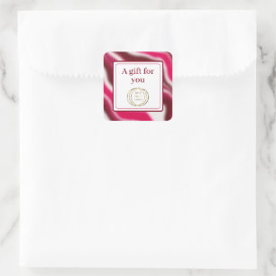 Add Business Logo Custom Gift Festive Christmas Square Sticker