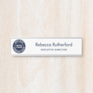 Add Business Logo Employee Name Professional Role Door Sign