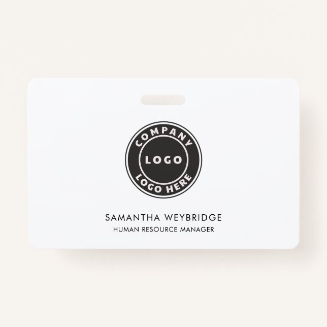 Add Business Logo Employee Staff Name ID ID Badge (Front)