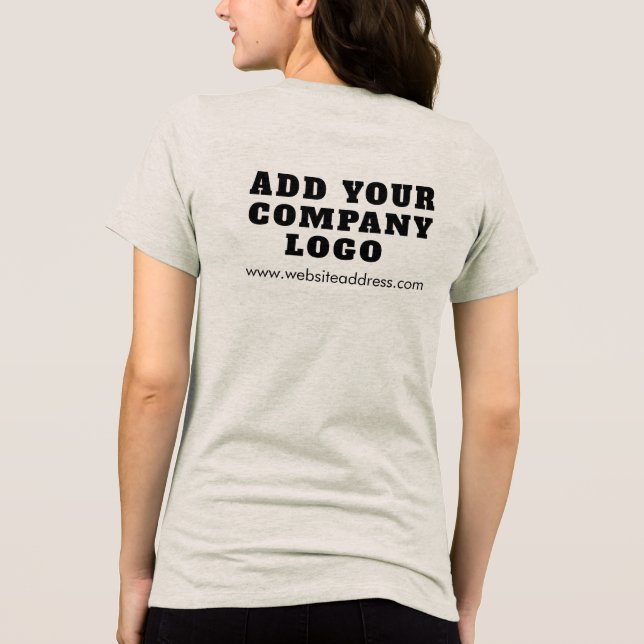 Add Business Logo Employees Matching Swag Tri-Blend Shirt (Back)