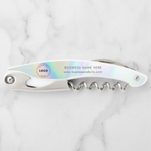 Add Business Logo Holographic Custom Corporate Corkscrew