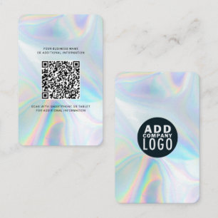 Add Business Logo Holographic QR Code DIY Card