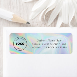 Add Business Logo Holographic Return Address