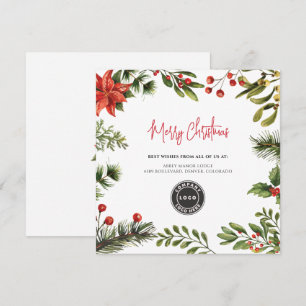 Add Business Logo Merry Christmas Holidays Card