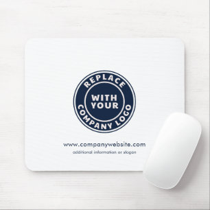 Add Business Logo Minimalist Company Employees Mouse Mat