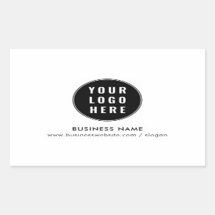 Add Business Logo Minimalist Corporate Promotional Rectangular Sticker